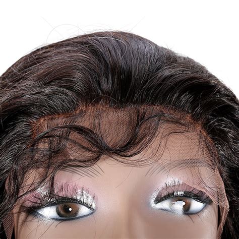 Wavy Long 100 Real Human Hair Hand Tied Monofilament Lace Front Wig At