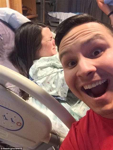 Reddit User Poses For A Smiling Selfie While His Wife Gives Birth In