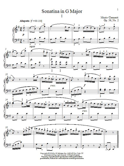 Sonatina In G Major Op 36 No 2 Sheet Music Direct