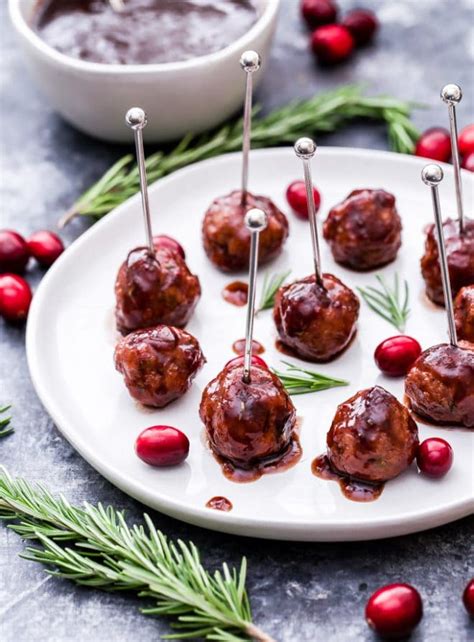 Rosemary Turkey Meatballs With Cranberry Balsamic Sauce Spoonful Of