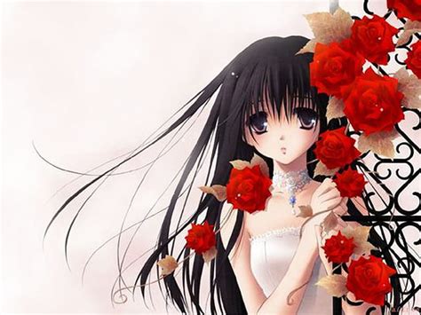 1920x1080px 1080p Free Download Red Rose Anime Cute Anime Sad Girls Girls Roses Hd