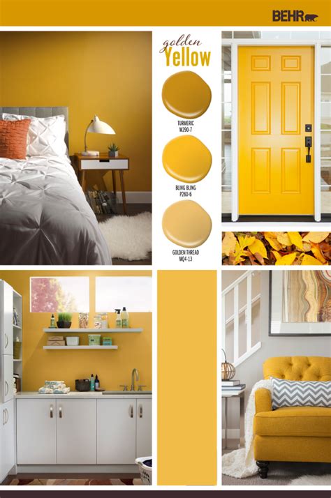 Golden Yellow Color Palette Colorfully Behr Yellow Painted Walls