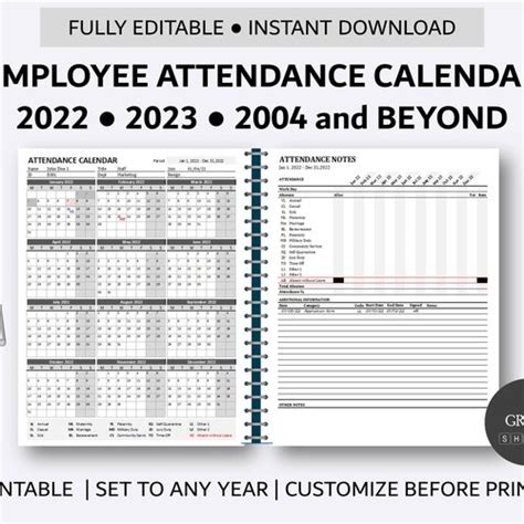 Printable 2023 Attendance Calendar Printable Calendar 2023