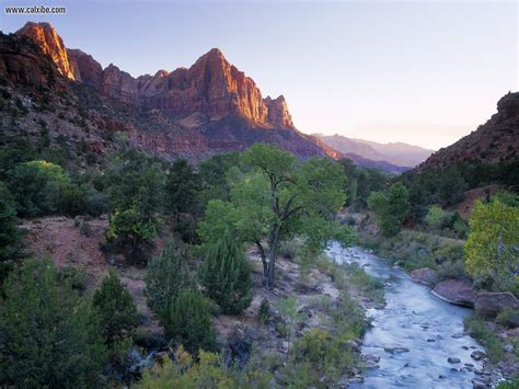 Free Download Over The Virgin River At Sunset Zion National Park Utah