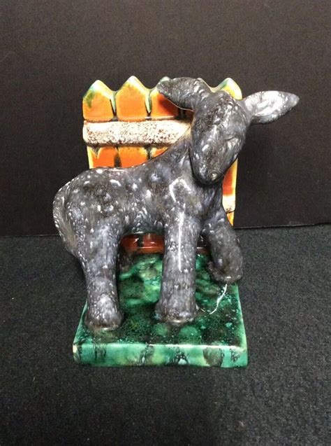 Austrian Ceramic Wiener Werkstatte Style Bookend Donkey And Fence Ebay