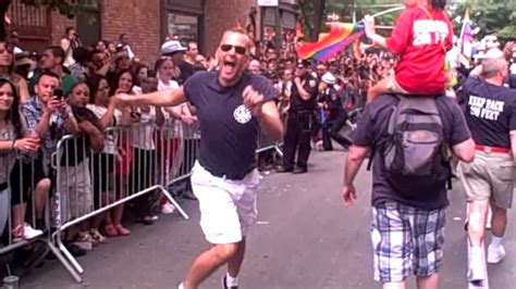 Nyc Gay Pride 2011 With Fire Flag Youtube