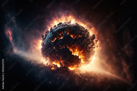Planet Explosion Earth Destruction Meteor Disaster Planet Earth