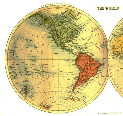 Geopolitical Map World Half Western Hemisphere A Printing We Will Go
