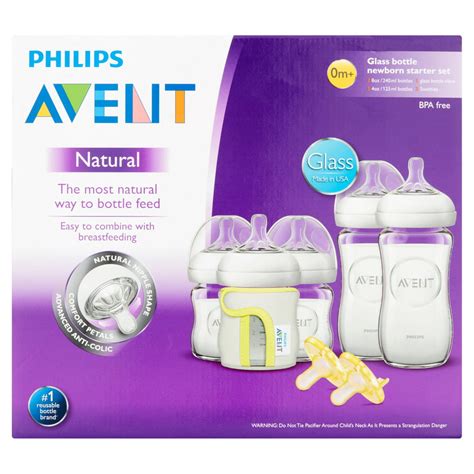 Philips Avent Natural Glass Bottle Newborn Starter Set 0m Walmart