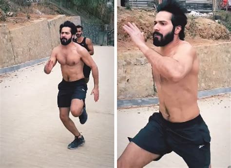 varun dhawan gets ripped for bhediya posts a video of himself running shirtless