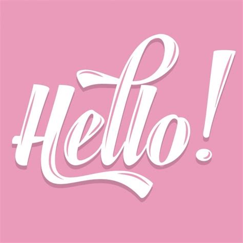 Free Vector Pink Calligraphic Hello