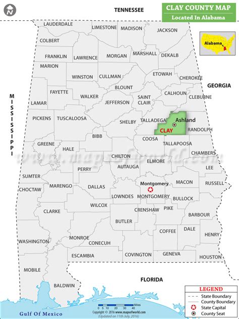 Clay County Map Alabama