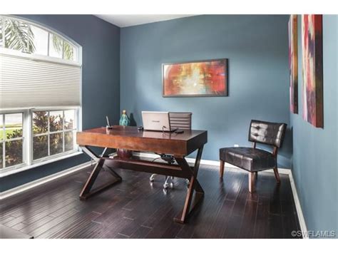 Amazing Blue Home Office Dark Wood Floors Laurel Lakes In Naples