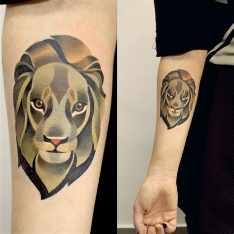 Lion Watercolour Tattoo By Sasha Unisex Tatuagens Inspiradoras