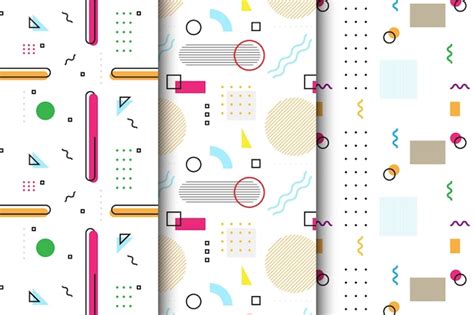 Free Vector Colorful Memphis Pattern Pack