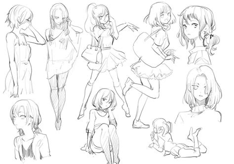 Anime Girl Poses Images To Sketch Tyello Com
