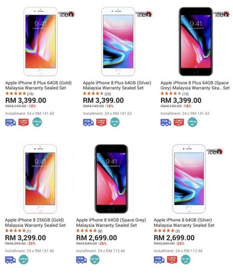 These are prices of iphones lineup worldwide, sorted by cheapest to expensive, which currently available to be purchased on apple store and online store. The iPhone 8 is now RM1,100 cheaper from Tesco Malaysia ...