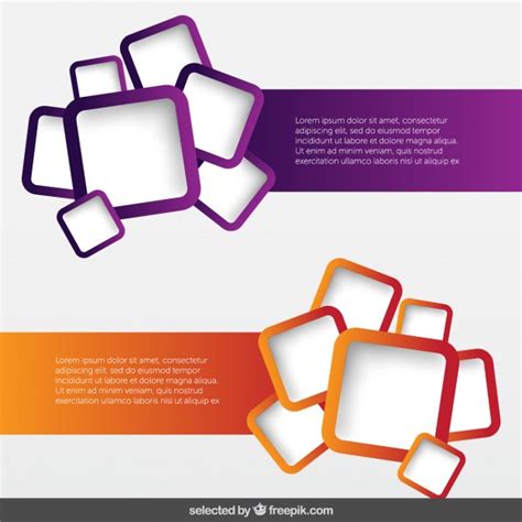 Download Free Vector | Banners pack with rounded squares