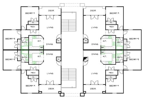 25 4 Plex 4 Unit Apartment Building Floor Plans Best New Home Floor Plans