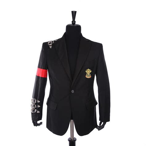 Einreihig standard cuff mj speicher von michael jackson. Michael Jackson schwarz Sakko mit Emblem Abzeichen Anzug ...