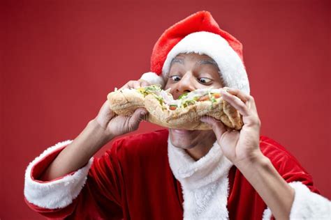 Hungry Santa Stock Photo Image Of Fairytale Young Eating 77352482
