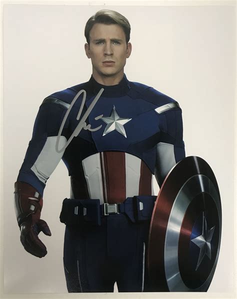 Aacs Autographs Chris Evans Autographed Captain America Glossy 8x10 Photo