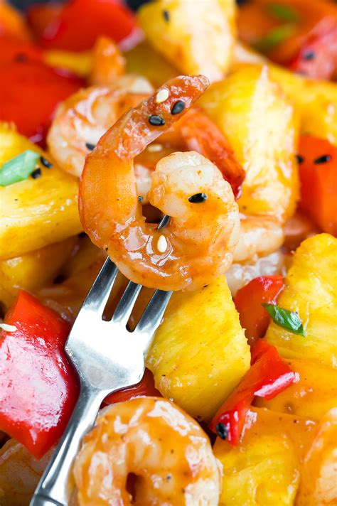 Stir in crab, shrimp, celery, salt, pepper, olives, and green onions. BBQ Pineapple Shrimp Recipe - Peas and Crayons