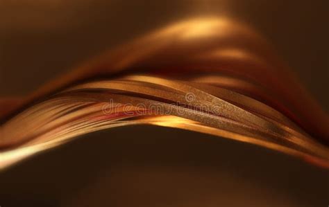 Abstract Strip Line Background Gold Bronze Wave On Black Stock Photo