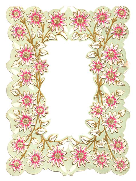 Antique Images Digital Scrapbooking Paper Crafting Frame Flower Design