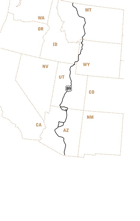 Us Route 89 Map With States Us Route 89