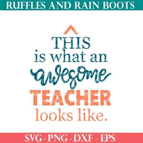 Awesome Teacher Svg Set For Cricut And Silhouette Ruffles And Rain