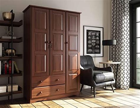 Palace Imports 100 Solid Wood Grand Wardrobearmoirecloset Mocha 46