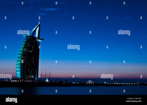 Worlds Only 7 Star Hotel In Dubai Uae Called The Burj Al Arab At Sunset