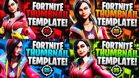 Fortnite YouTube Thumbnail Template Pack - Rox - Photoshop Template