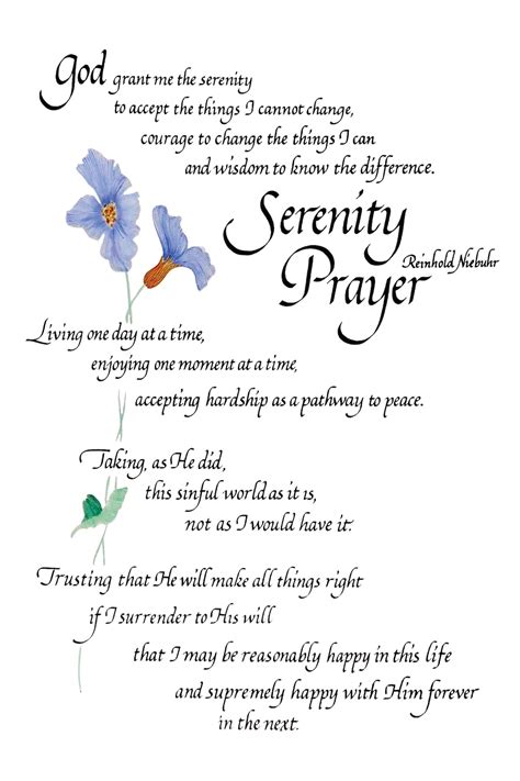 Full Serenity Prayer Card Original Longer Version Serenity Etsy Uk