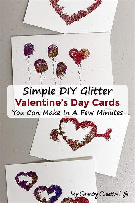Yesterday i mentioned that i made some custom page protectors for my project life album. Simple DIY Glitter Valentine's Day Cards - My Growing ...