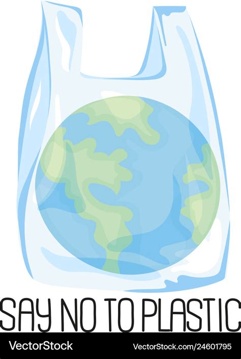 Planet Plastic Earth Ecological Environmental Vector Image