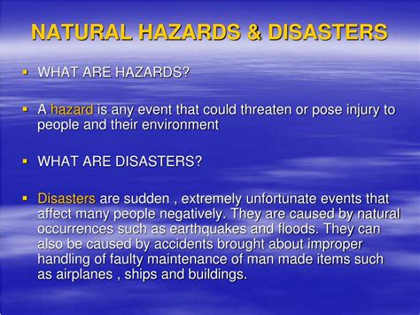 Ppt Natural Hazards Disasters Powerpoint Presentation Free Download Id