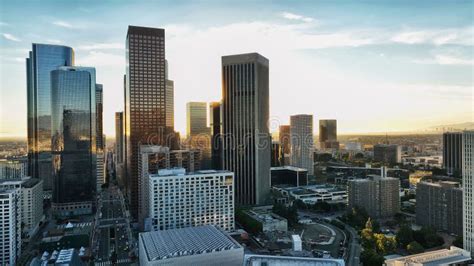 Los Angels City Center Los Angeles Aerial View With Drone Los