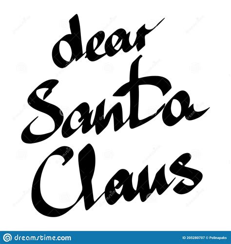 Santa Claus Letras Negras Aisladas En Fondo Blanco Escritura A Mano
