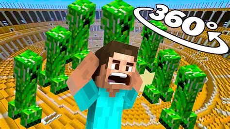 Minecraft 360 Attack Of The Creeper 4k Youtube