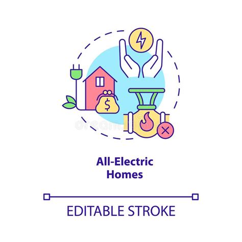 All Electric Homes Concept Icon Stock Vector Illustration Of