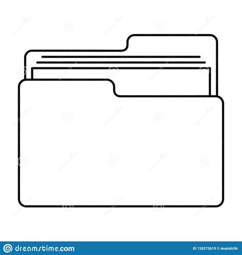 Common File Folder Icon Outline Style Stock Vector Illustration Of Images