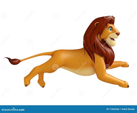 Running Lion Cartoon Character Stock Illustration Illustration Of
