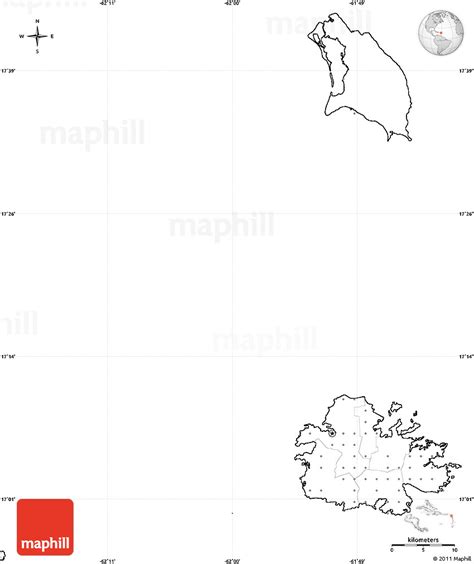 Blank Simple Map Of Antigua And Barbuda No Labels