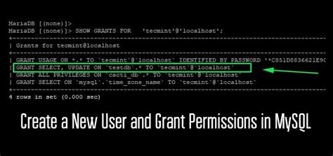 How To Create A New User And Grant Permissions In Mysql