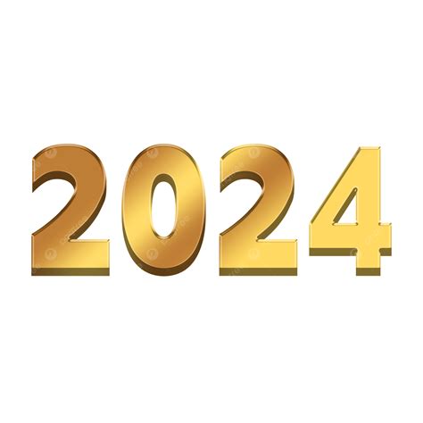 3d Three Dimensional 2024 Word Art, 3d Stereo, 2024, New Year PNG