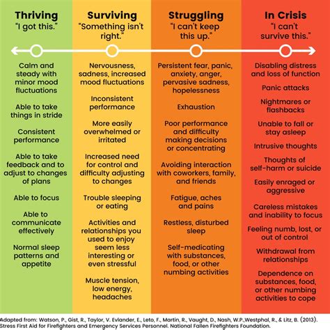 Anxiety Levels Continuum Chart