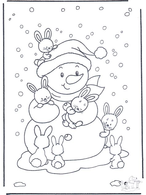 coloring pages rabbit winter animals
