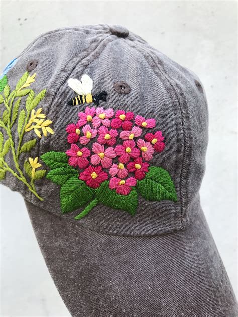 Hand Embroidered Hat Embroidered Baseball Caps Custom Embroidered Hat Floral Embroidered Hat